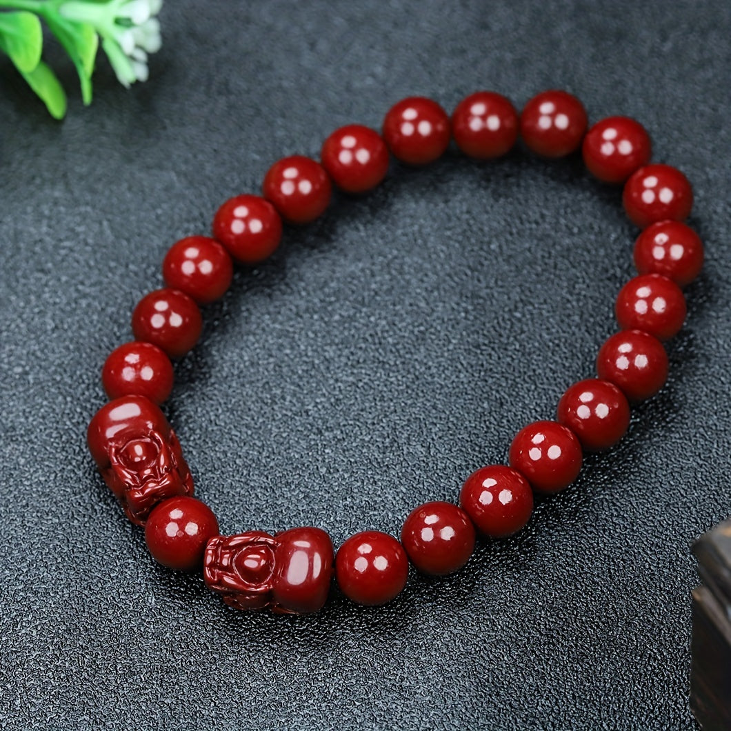 Natural Cinnabar Bracelet Cute Pixiu Bracelet Good Luck Bracelet