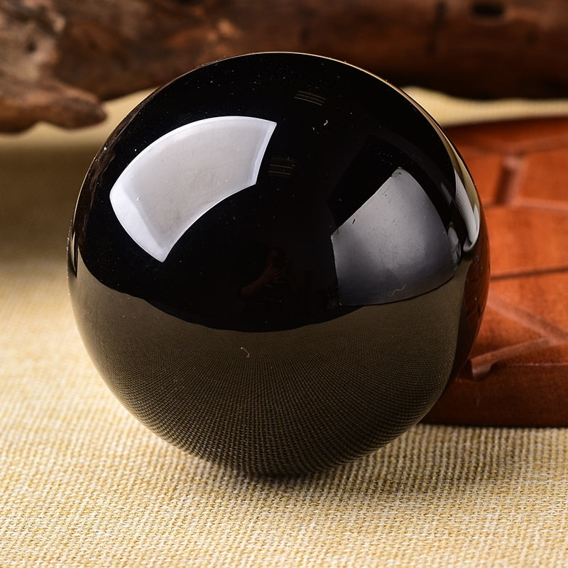 Natural Obsidian Sphere spirit Quartz Crystal Sphere Healing Stone Ore Mineral home decoration Fengshui Series DIY Gift