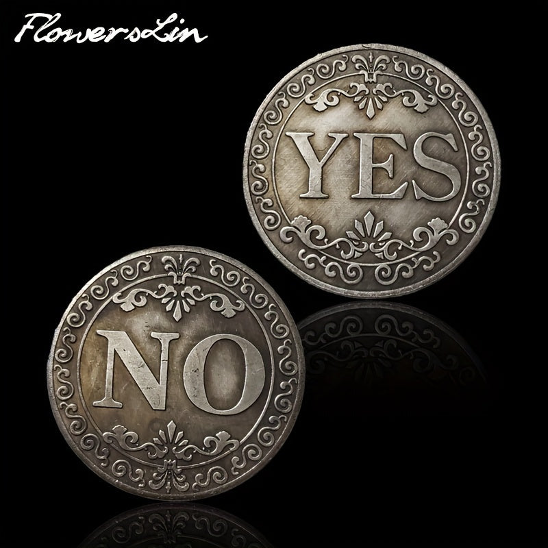 1pc Diameter 38mm Yes Or No Lucky Coin Decision Commemorative Coin Double-sided Badge Can Be Collected Christmas, Halloween, Thanksgiving Da