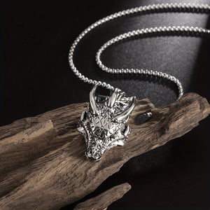 Men Fashion Vintage Dragon Head Pendant Necklace Hip Hop Rock Guard Party Amulet Jewelry Gift