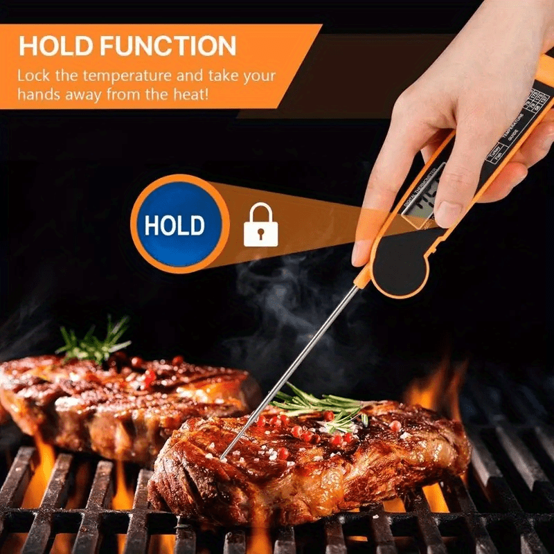 1pc Meat Thermometers Kitchen Cooking Thermometer Digital Multi-Functional Food Thermometer Foldable Thermometer For Grilling BBQ Milk Water