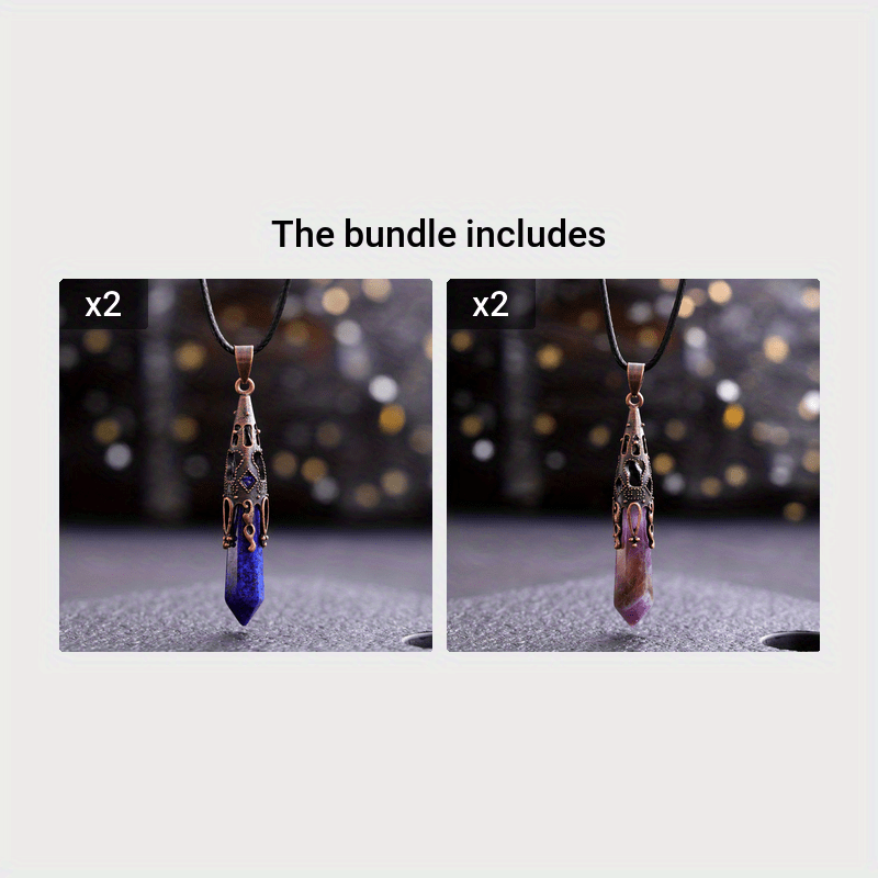 Enhance Your Style With Natural Crystal Stone Necklace Gem Pendant - Energy Therapy And Divination Pendant For Women And Girls (Bronze)