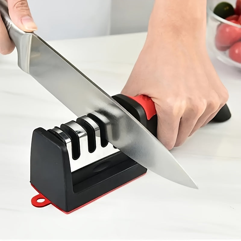 4-Stage Professional Knife Sharpener – Diamond/Ceramic Rods, Safe Design, Restores Blades Quickly