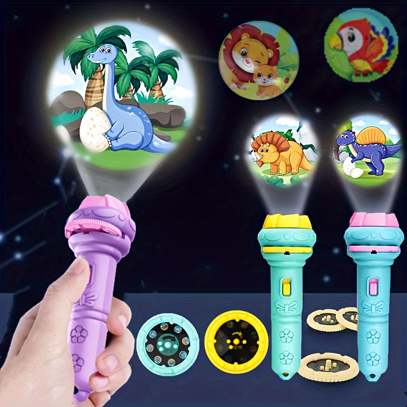 32-Pattern Educational Projector Flashlight - Dinosaurs, Ocean Life & More - Interactive Learning Toy for Kids