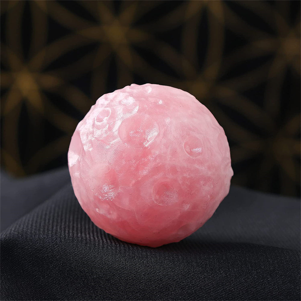 Rose Quartz Healing Crystal Moon Meteorite Model Ornaments Natural Chakra Crystals Ball