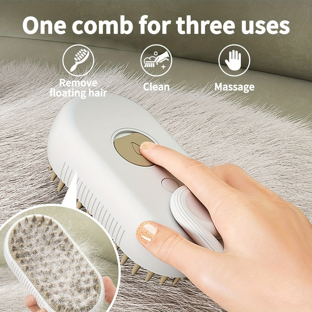 3-in-1 Steamy Pet Brush: Ultimate Grooming & Massage for Cats & Dogs - Happy, Healthy Fur