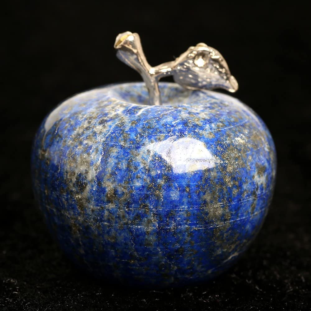 1.8Inches Natural Lapis Lazuli Quartz Crystal Apple Figurine Statue Paperweight Craft Decoration