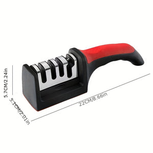 4-Stage Professional Knife Sharpener – Diamond/Ceramic Rods, Safe Design, Restores Blades Quickly