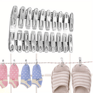 20pcs Stainless Steel Clothespins, Binder Clips, Heavy Duty Clothes Pins, Metal Clip Set, Metal Clothes Clips For Clothes Sock Food Sealing