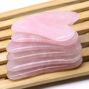 Natural Rose Pink Quartz Crystal Facial Massage Board Eye SPA Tool Healing 1 PC