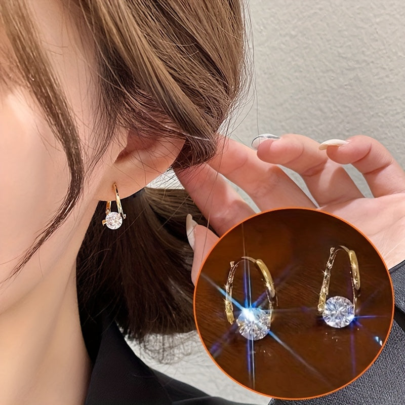 1pair Trendy Light Luxury Irregular Copper  Earrings, Delicate And Versatile Earrings