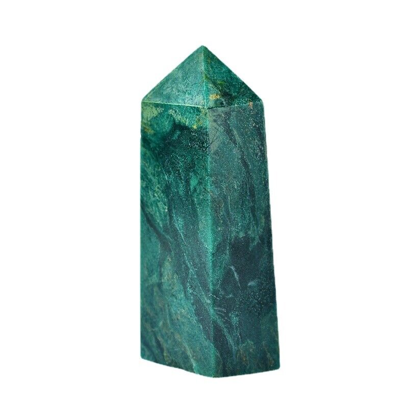 Green Silky Fluorite Crystal Tower Reiki Healing Meditation Chakra 4 Sides