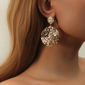 Golden Color Funky Style Hoop Shaped Earrings for Women Popular Model