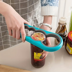 1pc Versatile 4-in-1 Can Opener with Ergonomic Non-Slip Handle - Ideal for Beer, Kitchen & More