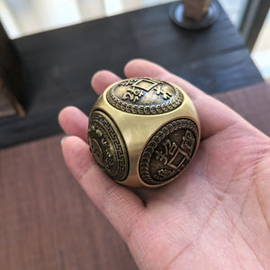 Ultimate Stress-Reliever: 6-Sided Brass Fidget Spinner for Enhanced Focus, Good Luck & Positive Energy - Ideal Adult Gift