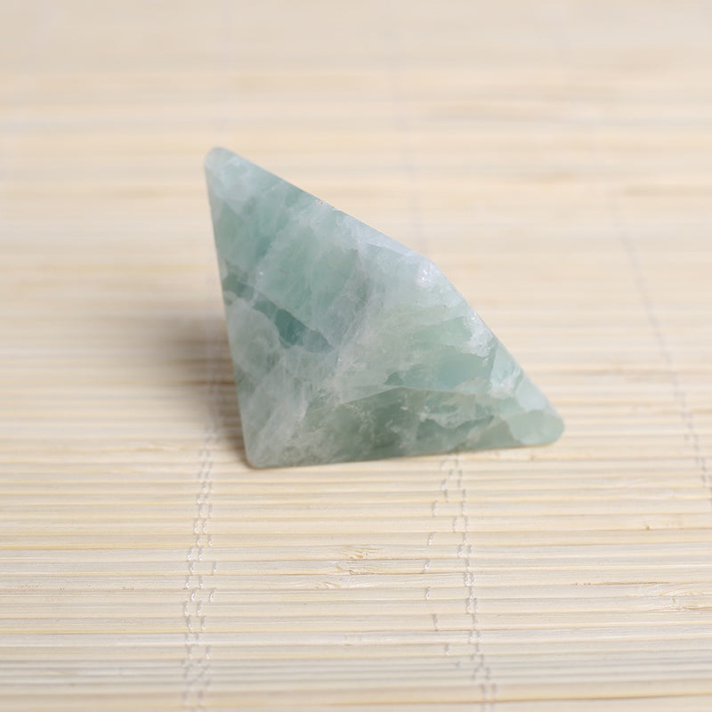 Pyramid-Finest Big Green Fluorite  Crystal Gemstone 1.97\ Carved Pyramidal Crystal Healing Crafts