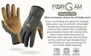 1 Pair Unisex High-Performance Gloves - Breathable, Touch-Screen Compatible with Superior Grip for Light Duty, Multi-Use - Olive Green