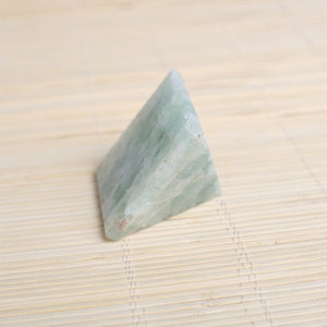 Pyramid-Finest Big Green Fluorite  Crystal Gemstone 1.97\ Carved Pyramidal Crystal Healing Crafts