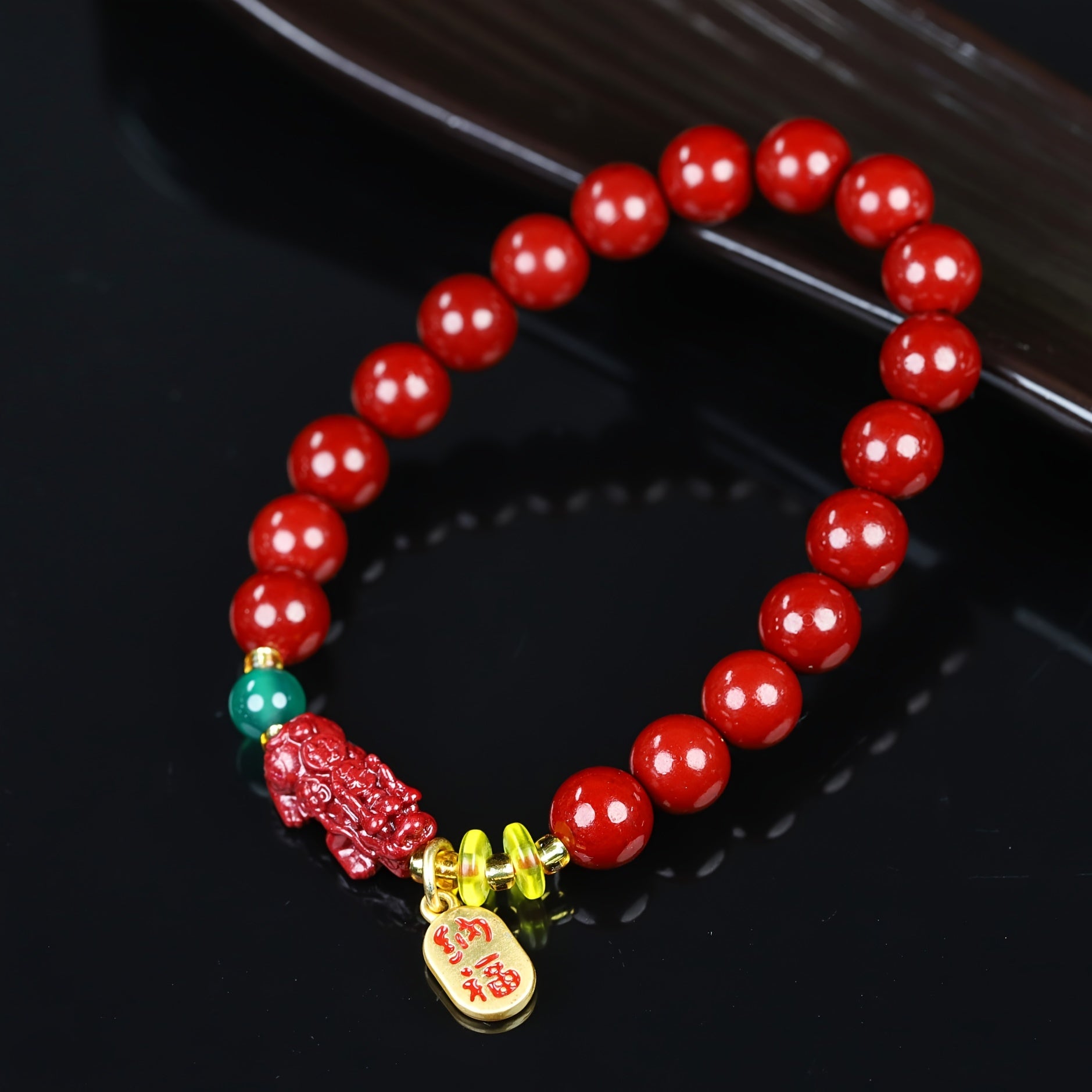 Natural Ore High-quality Cinnabar Bracelet Pixiu Beaded Bracelet Ethnic Style Bracelet Good Luck Bracelet