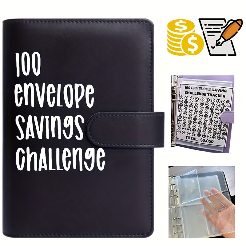 Achieve Your Financial Goals: Fun $5,050 Envelope Challenge Savings Binder with 26-Page Cash Tracker