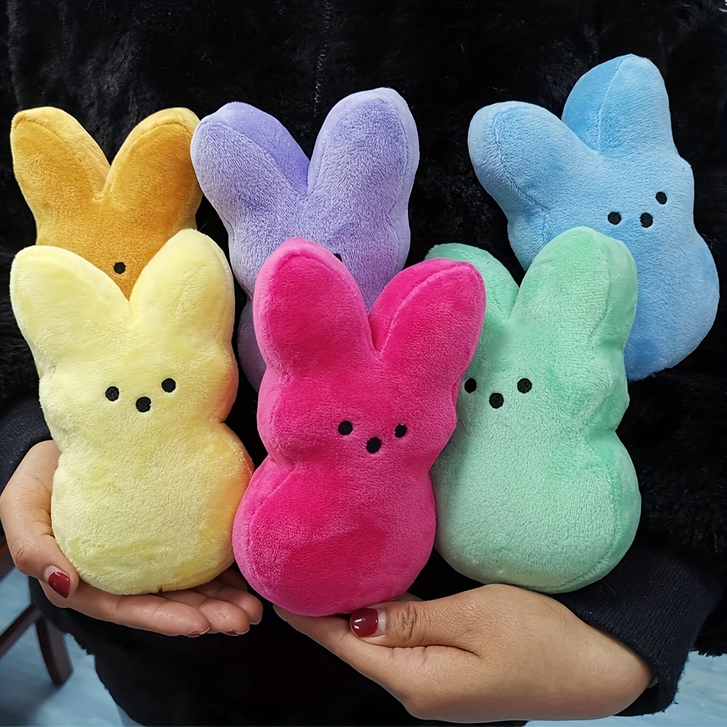 Akkun Plush Easter Bunnies 6-Pack - 13cm Adorable, Soft and Comforting Stuffed Animal Pillows for Festive Home Decor