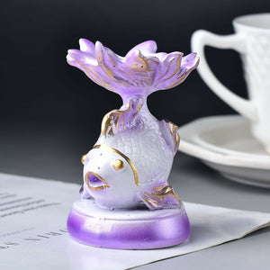 "Fortune Holder" Multi-color Goldfish Crystal Ball Holder Home Decoration