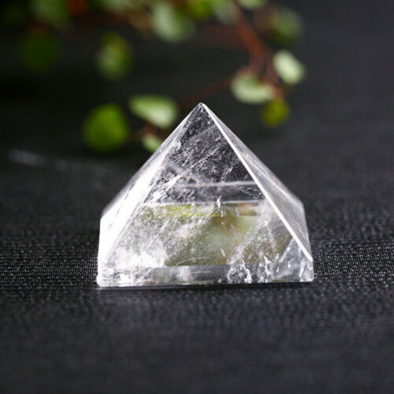 Natural Clear Quartz Crystal Pyramid Figurine Altar Healing Reiki Specimen