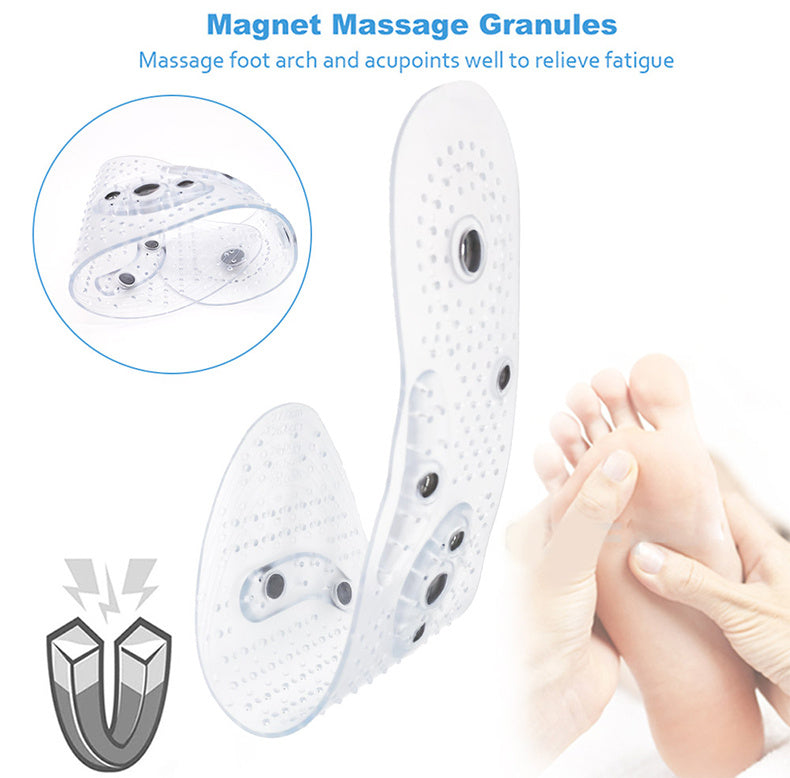 1pair/2pcs Acupressure Magnetic Massage Insoles Men Women Silicone Insole Foot Massager Shoe Pad Foot Inserts