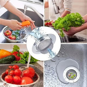 2-Pack 304 Stainless Steel Kitchen Sink Strainers, 4.5” Wide Rim, Efficient Anti-Clog Mesh Basket for Easy Cleaning and Durable Use