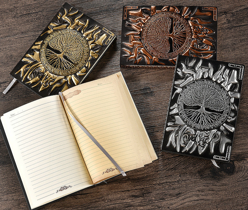 1pc Vintage Tree Of Life A5/A6 Diary Notebook Journals Handcraft Embossed Leather Diary Bible Book Travel Planner School Office Gift With 10