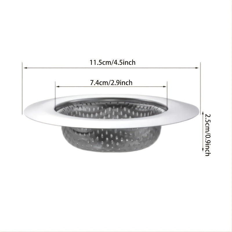 2-Pack 304 Stainless Steel Kitchen Sink Strainers, 4.5” Wide Rim, Efficient Anti-Clog Mesh Basket for Easy Cleaning and Durable Use