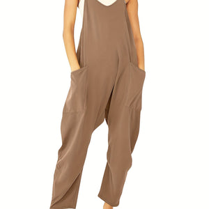 Chic Breezy Cami Jumpsuit - Solid Color, Versatile & Comfortable - Perfect for Spring & Summer Days, Women’s Fashion