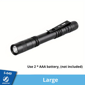 Waterproof Mini LED Flashlight With Clip - Portable Pen Light For Camping, Emergency, And Outdoor Walking (Battery Not Included)