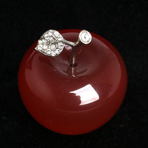 Natural Crystal&Gemstone Apple Figurine Paperweight Craft Decoration AVG.1.77inches (Red)