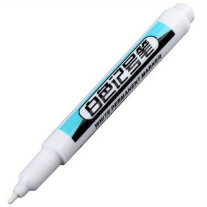 1pc Acrylic White Permanent Paint Pen White Marker Pen Oily Thin Head Express Waterproof And Non-fading