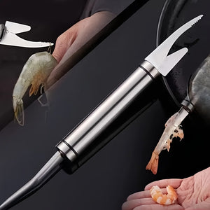 1pc Multifunctional Stainless Steel Fish Knife with Fast Shrimp Peeler, Line Cutter, Scraping and Digging Capabilities - Essential Kitchen T