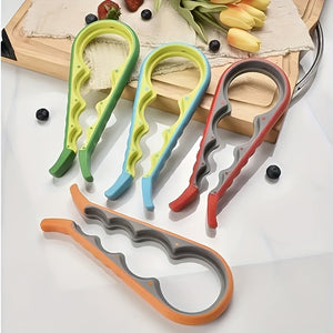 1pc Versatile 4-in-1 Can Opener with Ergonomic Non-Slip Handle - Ideal for Beer, Kitchen & More