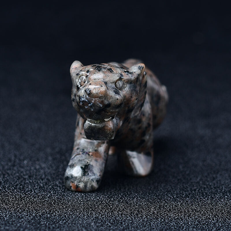 Gemstone Tiger Carving Figurine Room Decor Crystal Animal DIY Hand Made Design