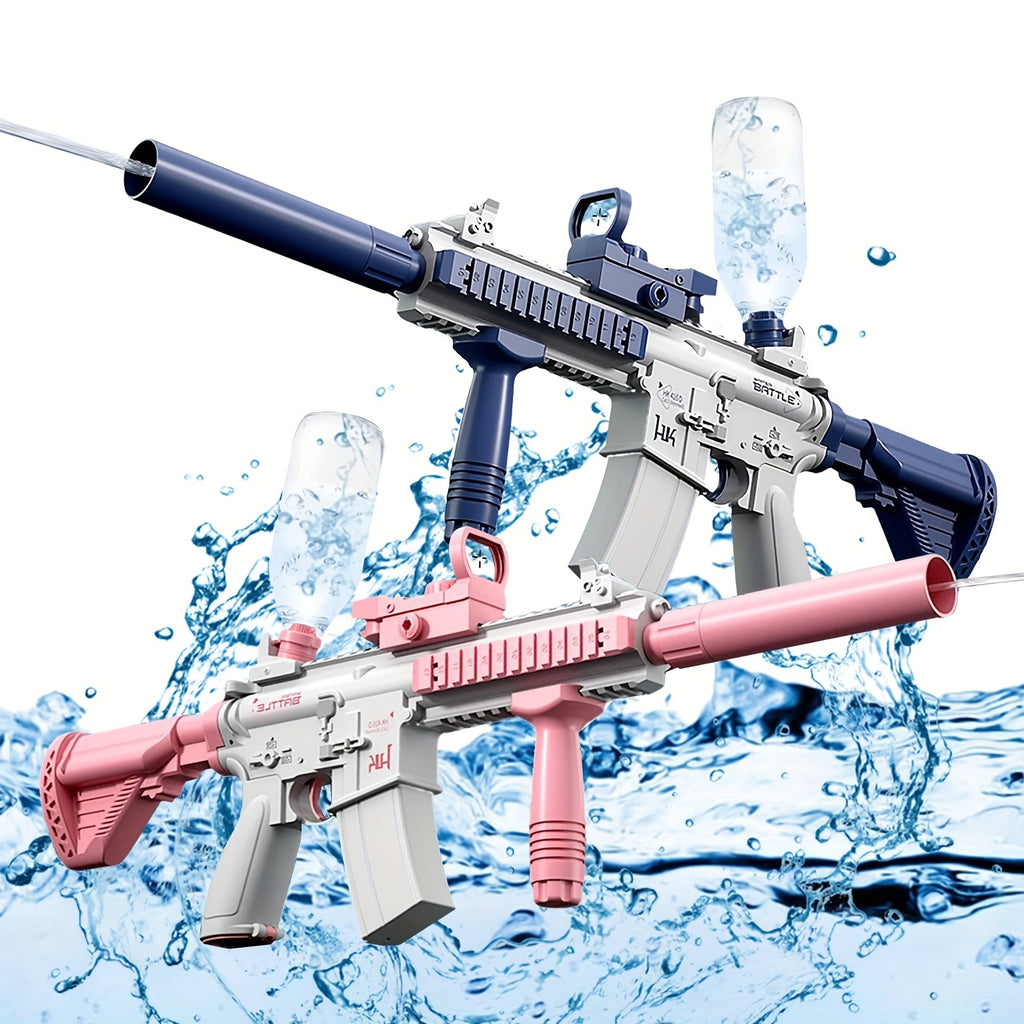 M416 Electric Water Gun - Powerful Water Soaker With External Water Bottle Connection - Up To 20 FT Long Range Automatic Toy For Kids & Adul