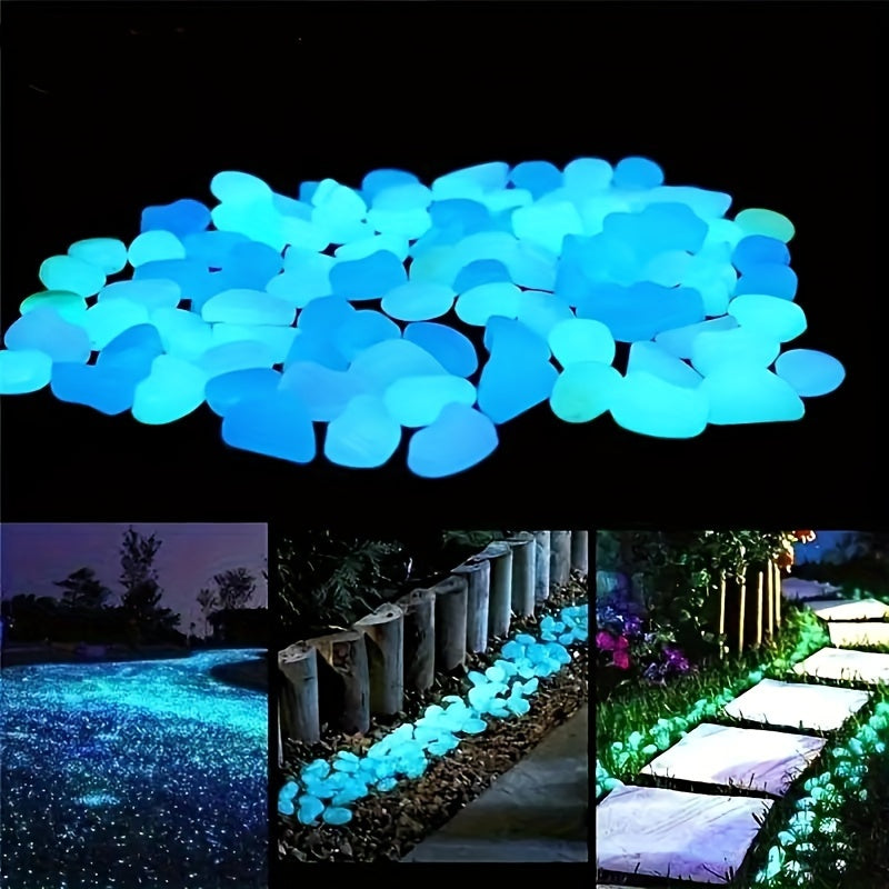 100pcs/500pcs Outdoor Luminous Miniature Pebbles, Garden Potted Mini Garden Accessories, Garden Decoration, Garden Supplies, Wedding Party D