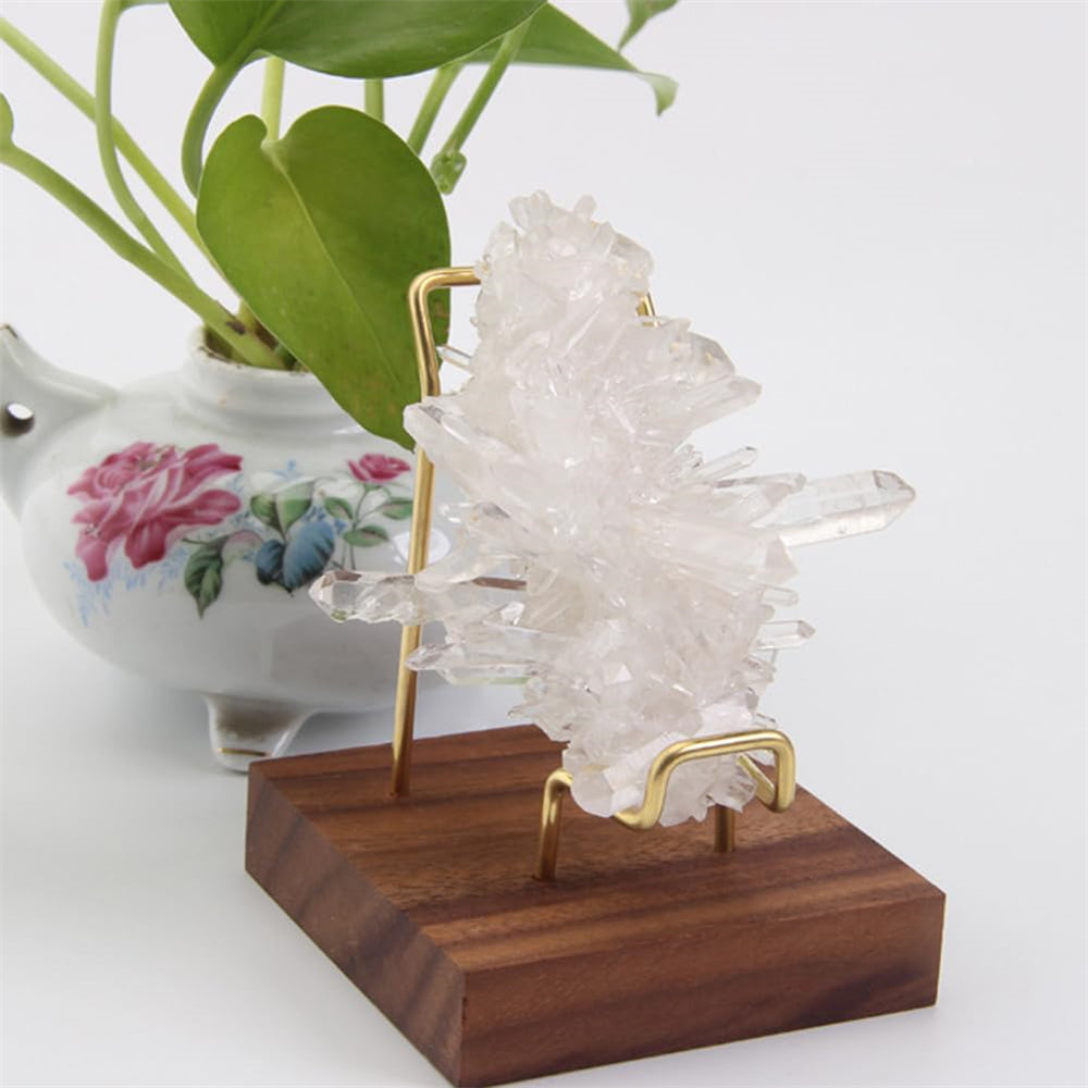 1 Piece Crystal Ball Display Stand Rack Stone Display Stand Wooden Crystal Display Stand Base Rack Mineral Display Base Mineral Display Stand for Rocks Agate Crystals Stones, Golden