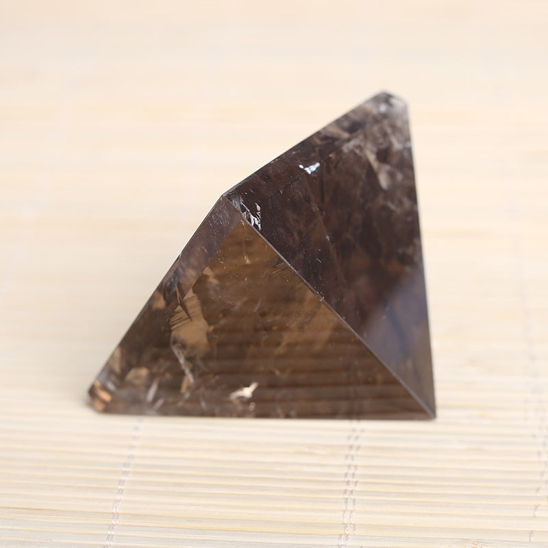 Natural Rock Smoky Quartz Crystal Healing Pyramid