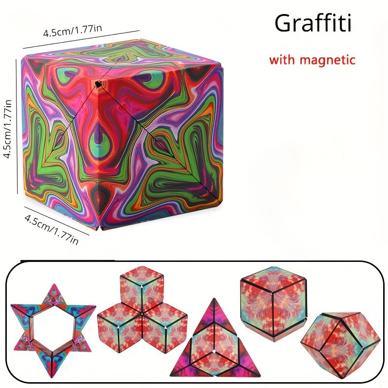 Three-dimensional Variety Magic Cube Anti Stress Toy Geometry Infinite Magnetic Changeable Cube Reliever Fidget Toys