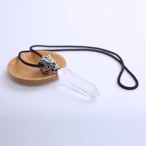 Natural beautiful Necklace Great Clear Crystal Wands Point