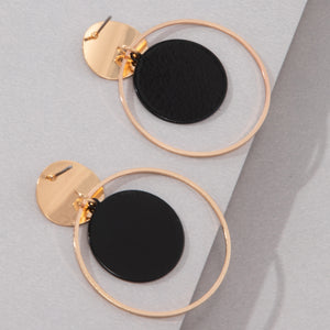 Trendy Personality Simple Creative Disc Geometric Metal Sequins Dangle Earrings Alloy Jewelry Delicate Female Gift