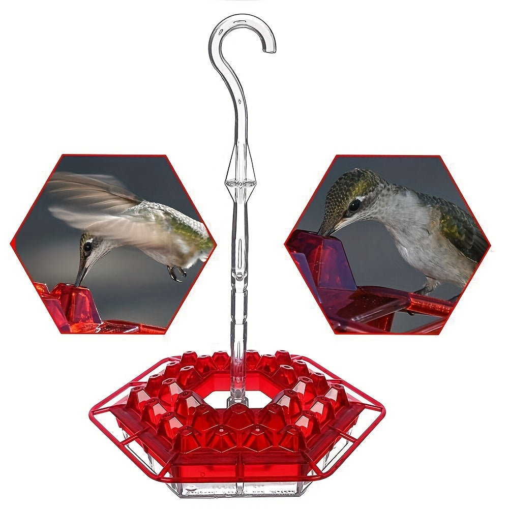 1pc Hummingbird Feeders For Outdoors Hanging, Garden Wild Bird Feeder Humming Birds Feeders Outside, Plastic Saucer Feeder And 30 Feeding Po