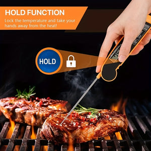 1pc Meat Thermometers Kitchen Cooking Thermometer Digital Multi-Functional Food Thermometer Foldable Thermometer For Grilling BBQ Milk Water