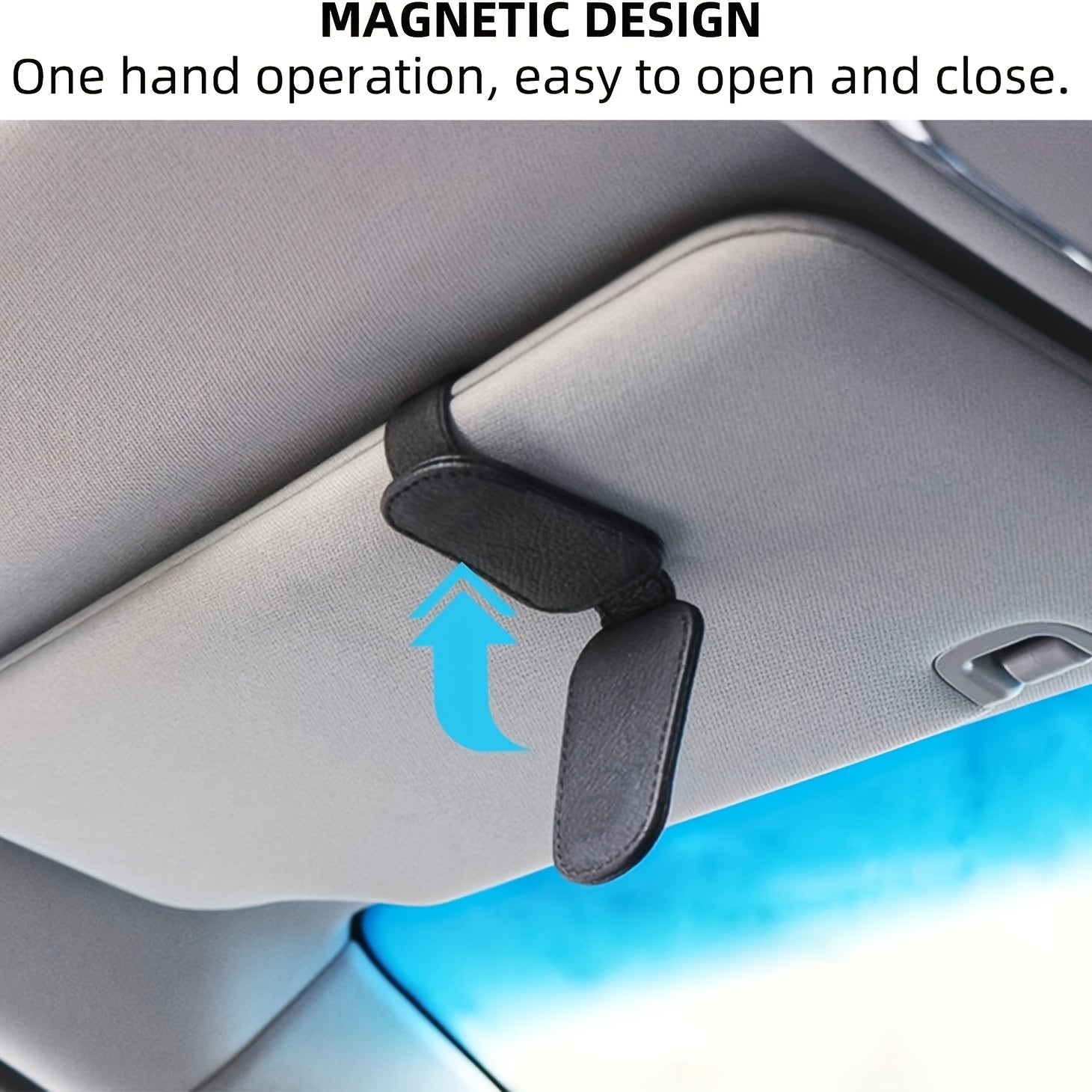 1pc Magnetic Sunglasses Holder for Car Visor - Convenient Car Interior Accessory