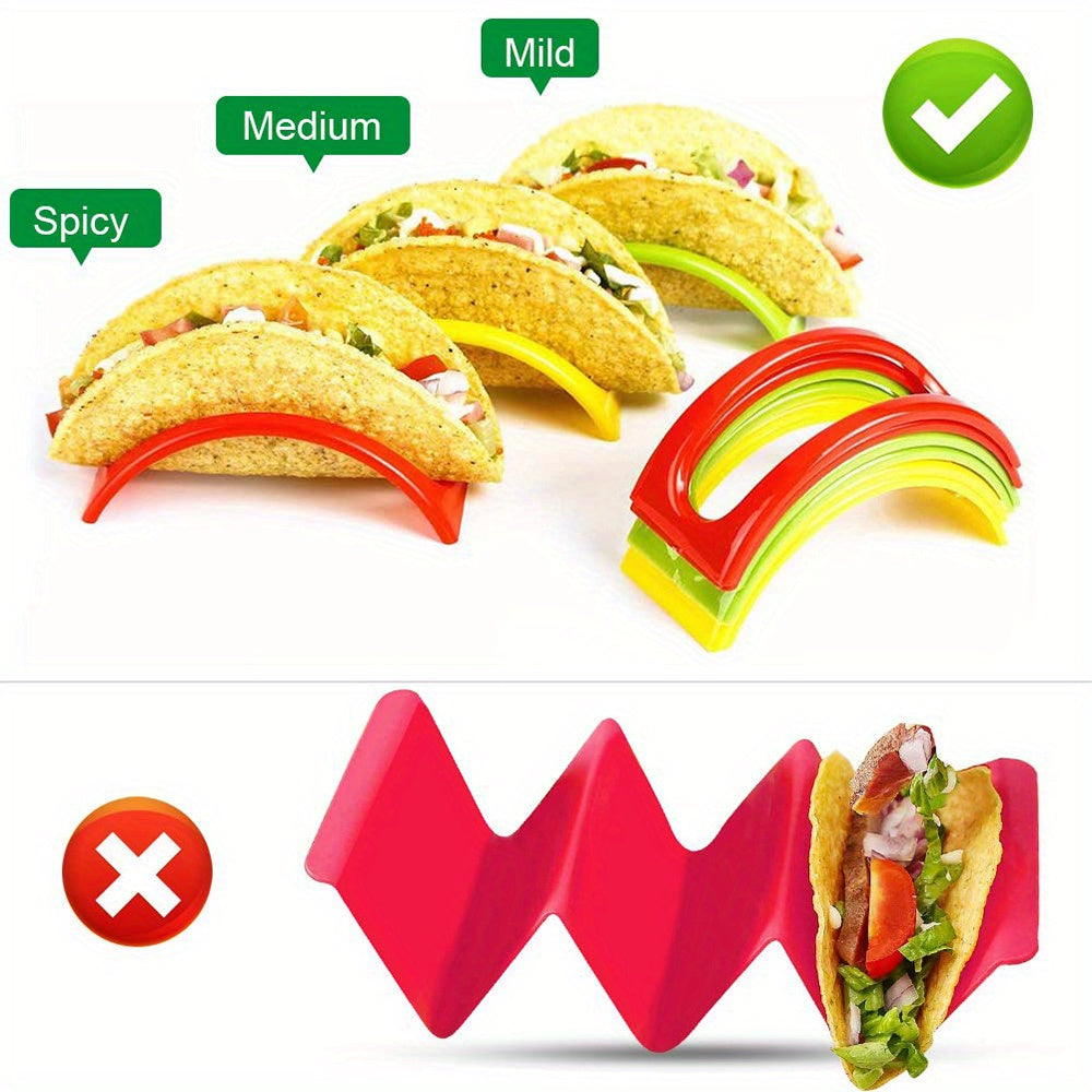 3/6/12/18pcs, Taco Holder, Reusable Taco Holder, Washable Colorful Taco Rack, Tortilla Holder, Pancake Rack, Pancake Holder, Kitchen Stuff,