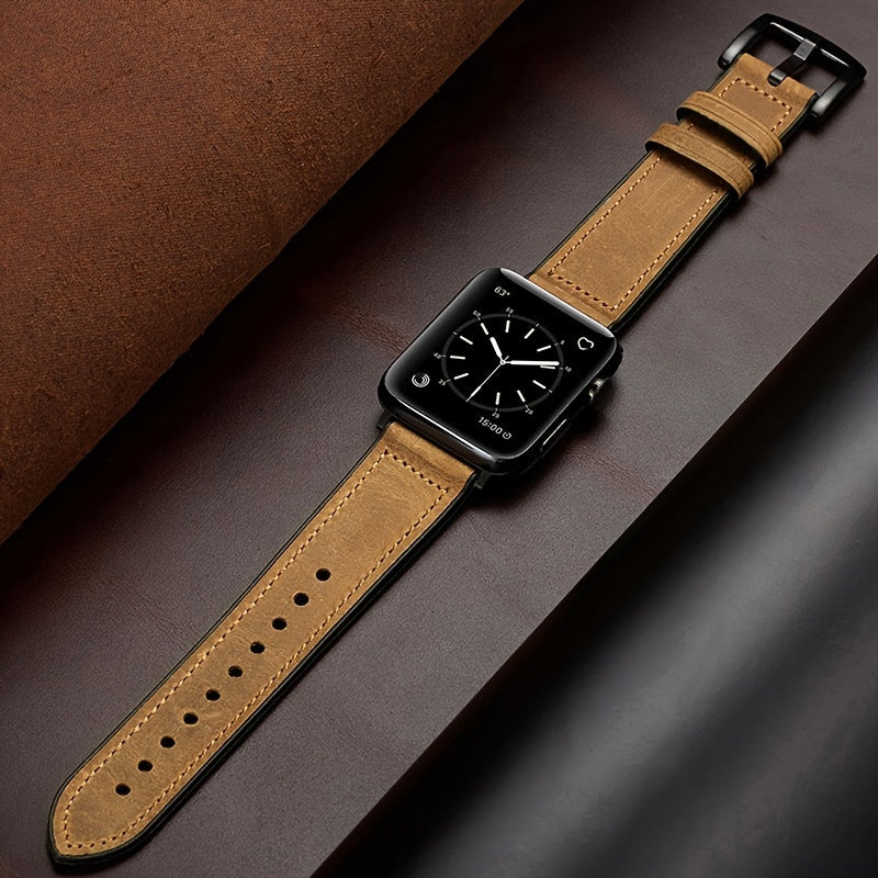 Genuine Leather Cowhide Bracelet For Apple Watch Band 41mm 45mm 49mm 38mm 40mm 42mm 44mm, Wristband For IWatch Series 8 7 6 5 4 3 SE Ultra